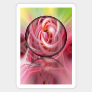 Pink twirl glass globe Sticker